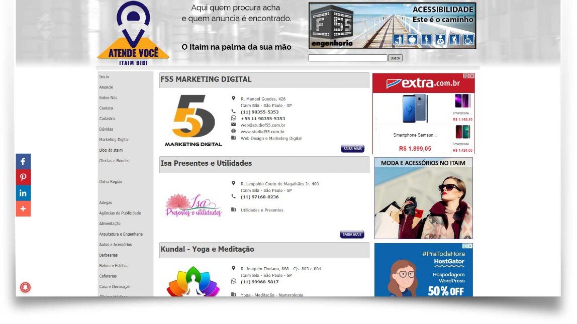 Imagem do website do Portal AtendeVocê desenvolvido pela F55 Marketing Digital