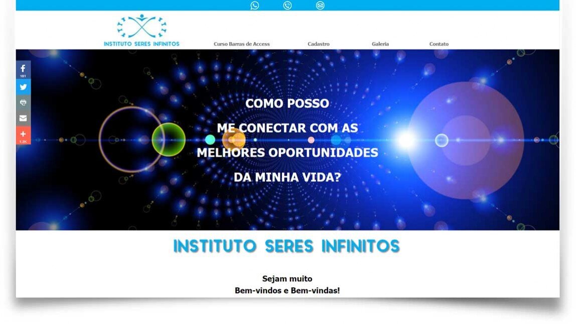 Imagem do website do Instituto Seres Infinitos desenvolvido pela F55 Marketing Digital