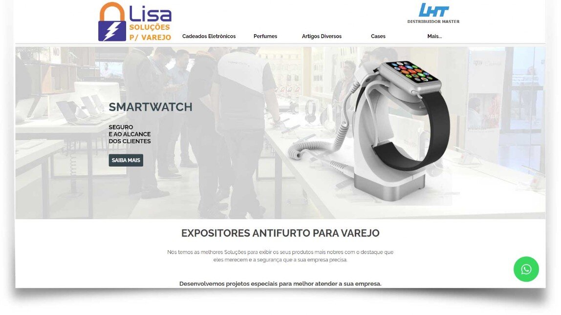 Imagem do website do Lisa Soluções para Varejo desenvolvido pela F55 Marketing Digital